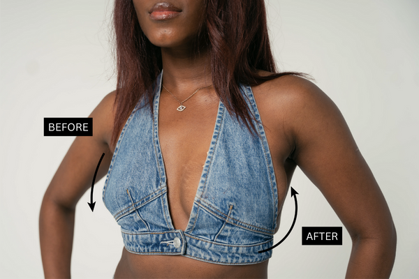before and after Uplift Boob Tape