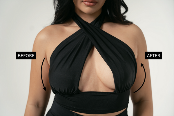 before and after Uplift Boob Tape