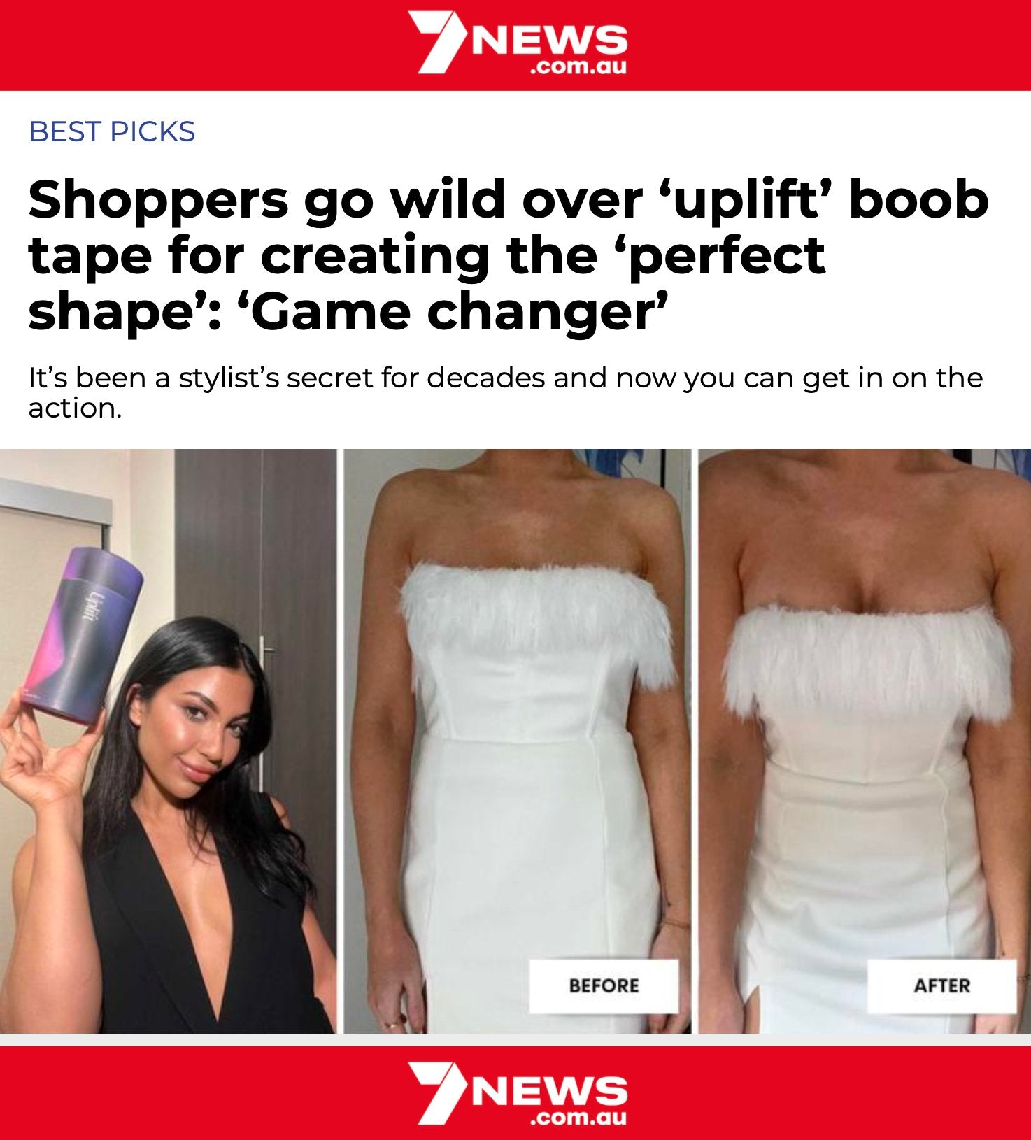 7 News Chooses Uplift Skin Boob Tape as the Best Choice: Here's Why! - UPLIFT