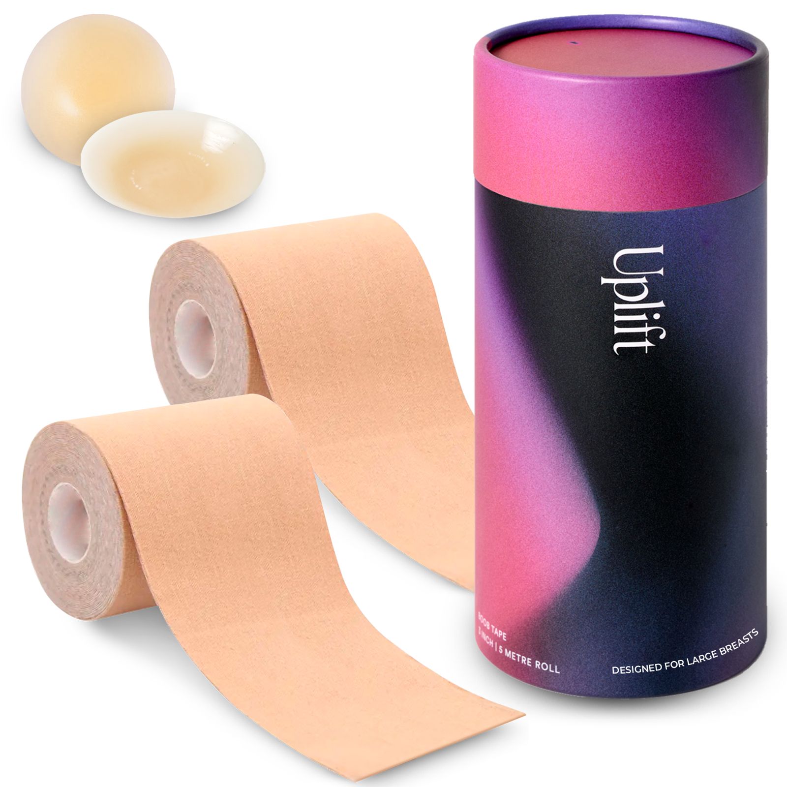 Luxe Bundle Large Breast Boob Tape & Nipple Covers Nude